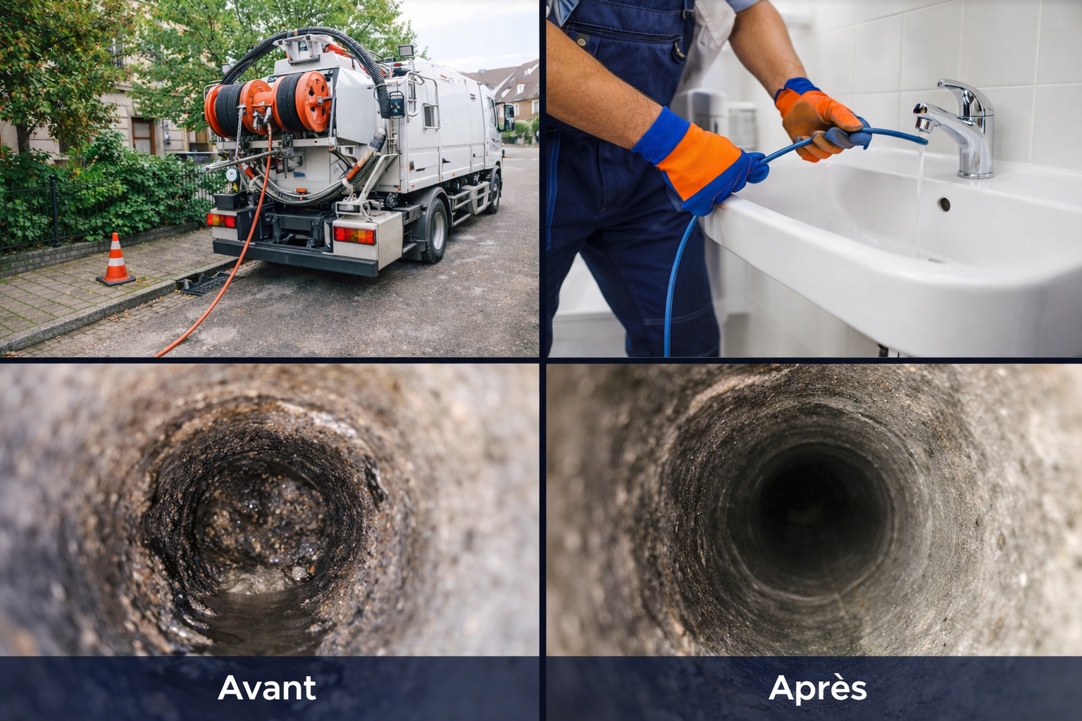 Camion hydrocureur en intervention à Strasbourg